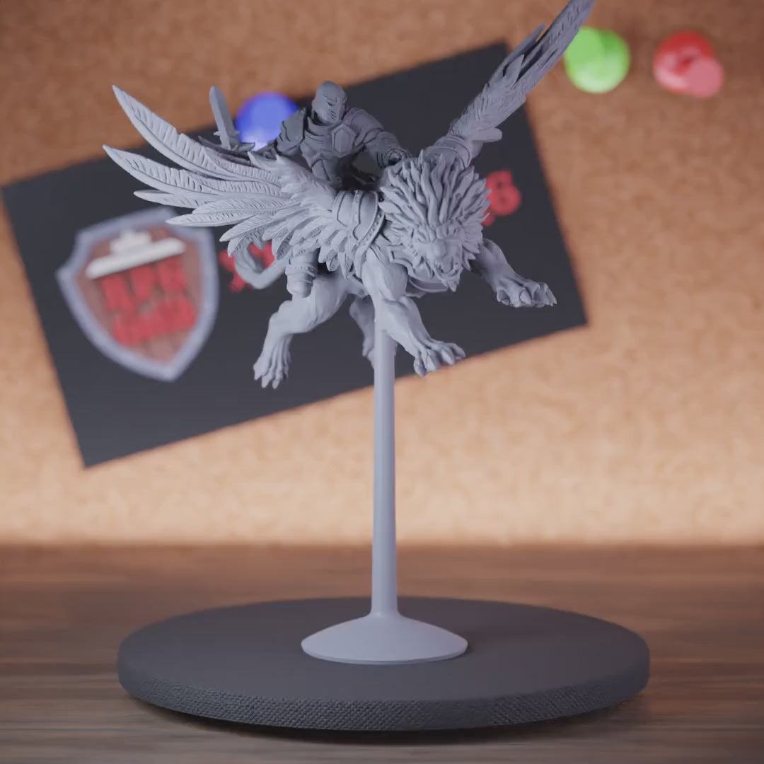 Celestial 5e | DnD Celestial Holy Angel Lion Rider Miniature