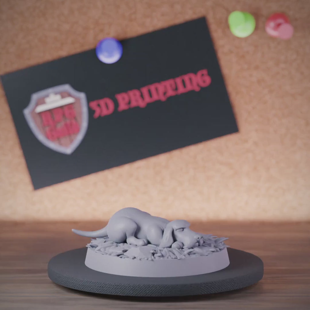 Companion 5e | DnD Sleeping Beagle Dog Adventurer Miniature