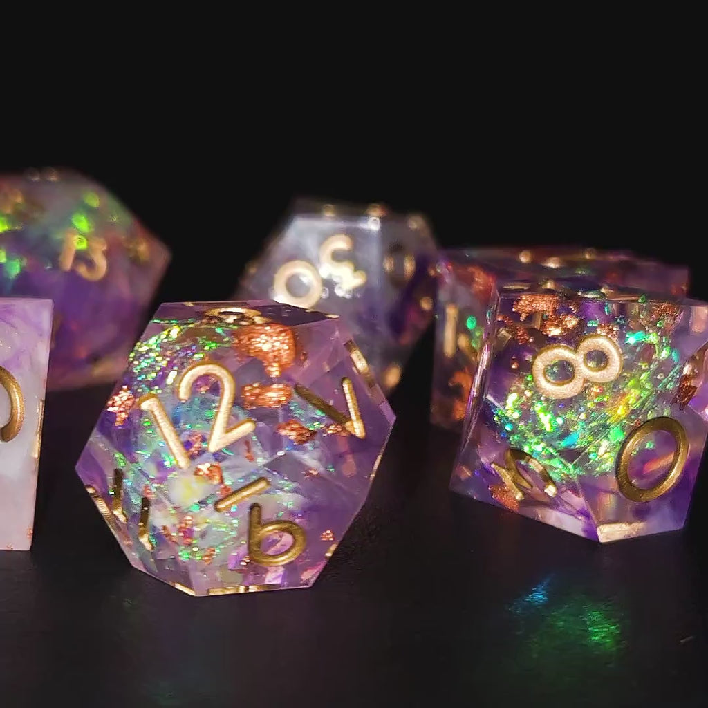 Handmade DnD Dice | Dice Set of 7 | Crystal Magic