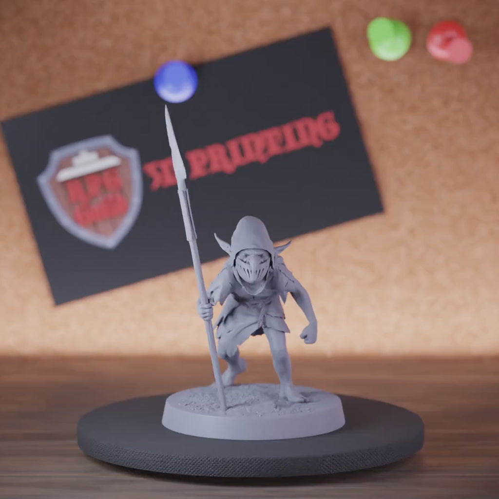 Goblin 5e | DnD Masked Goblin Spear Soldier II Miniature