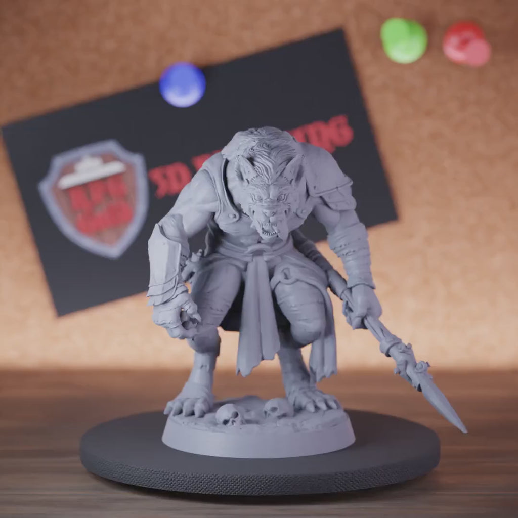 Gnoll 5e | DnD Gnoll Barbarian Spear Warrior Miniature