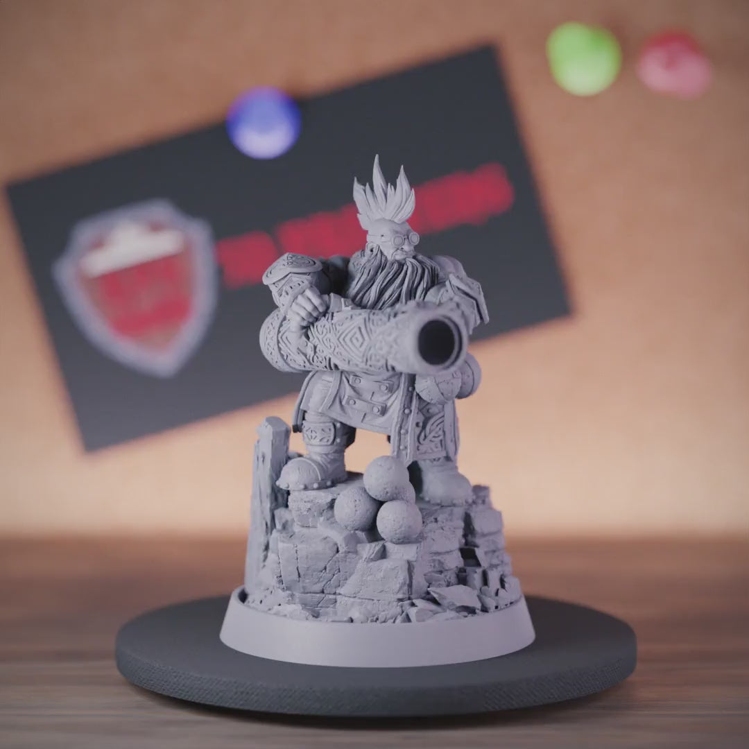 Dwarf 5e | DnD Dwarf Cannon Shooter Miniature