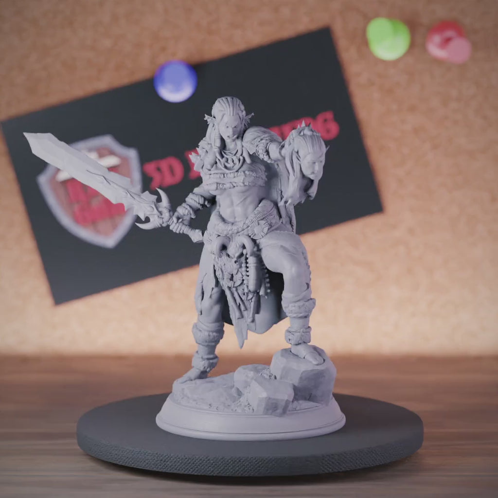 Half Orc 5e | DnD Female Half Orc Barbarian Miniature