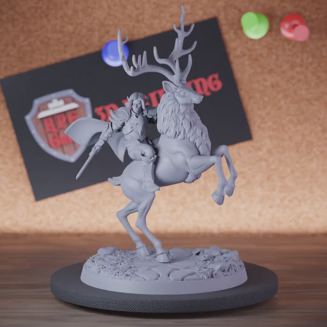 Forest Elf 5e | DnD Forest Deer Rider Miniature