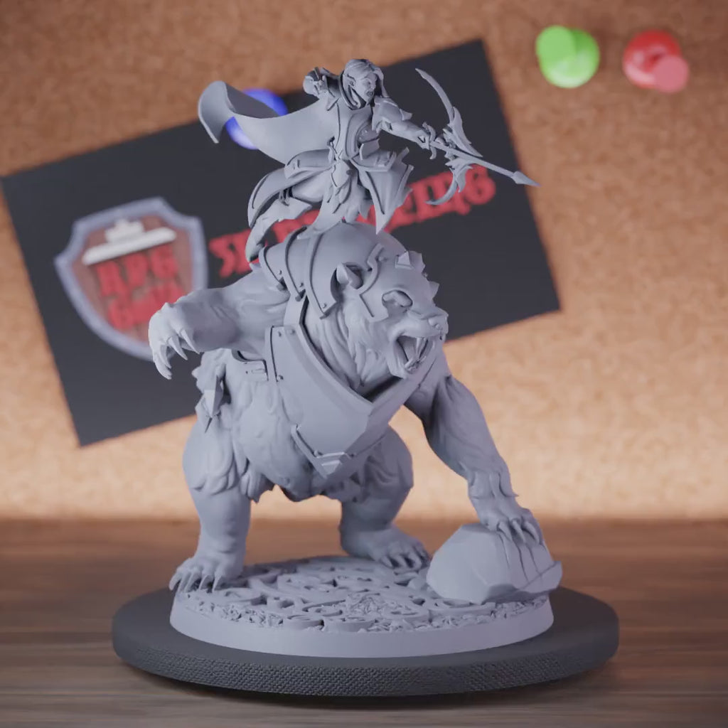 Elf 5e | DnD Elf Archer Bear Rider Miniature