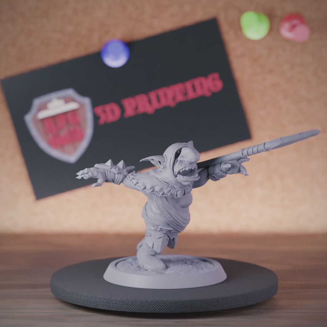 Goblin 5e | DnD Goblin Spearman Throwing Miniature