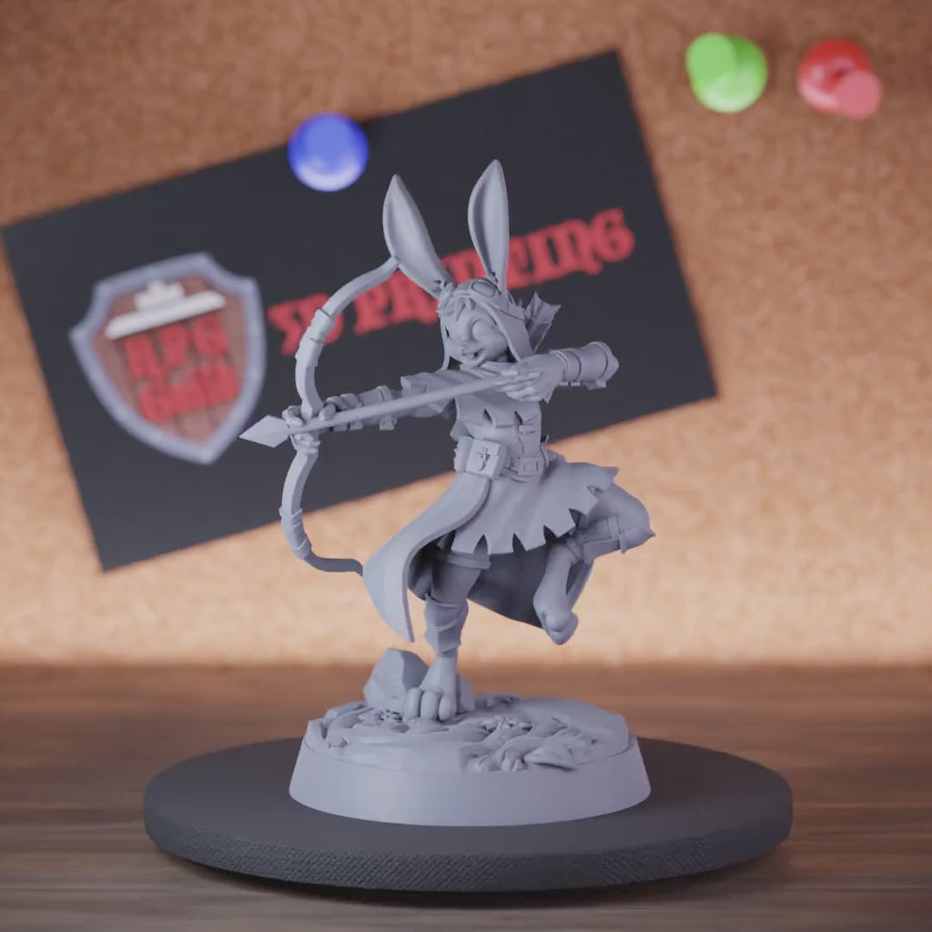 Rabbitfolk 5e | DnD Harengon Rabbitfolk Archer Miniature