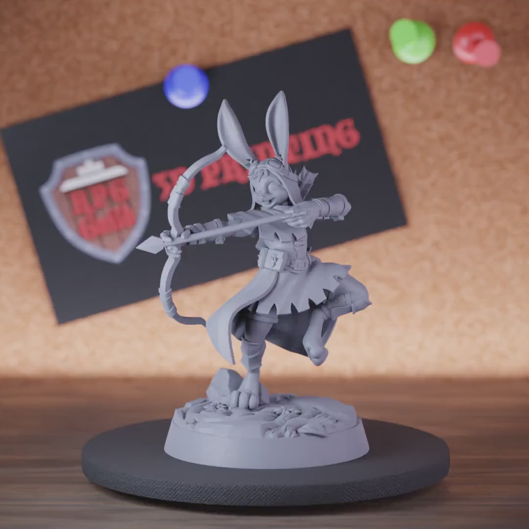 Rabbitfolk 5e | DnD Harengon Rabbitfolk Archer Miniature