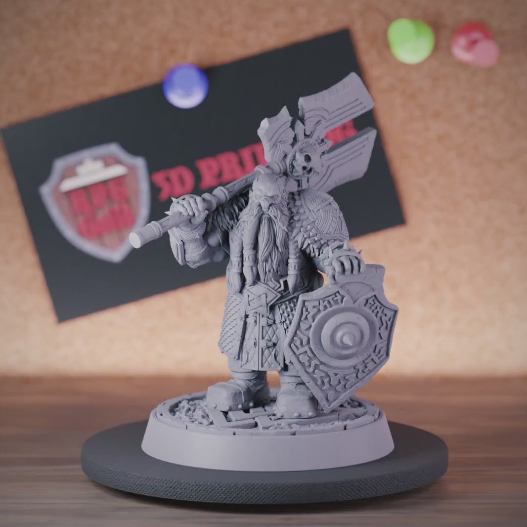 Dwarf 5e | DnD Dwarf Fighter Axe Wielding Miniature