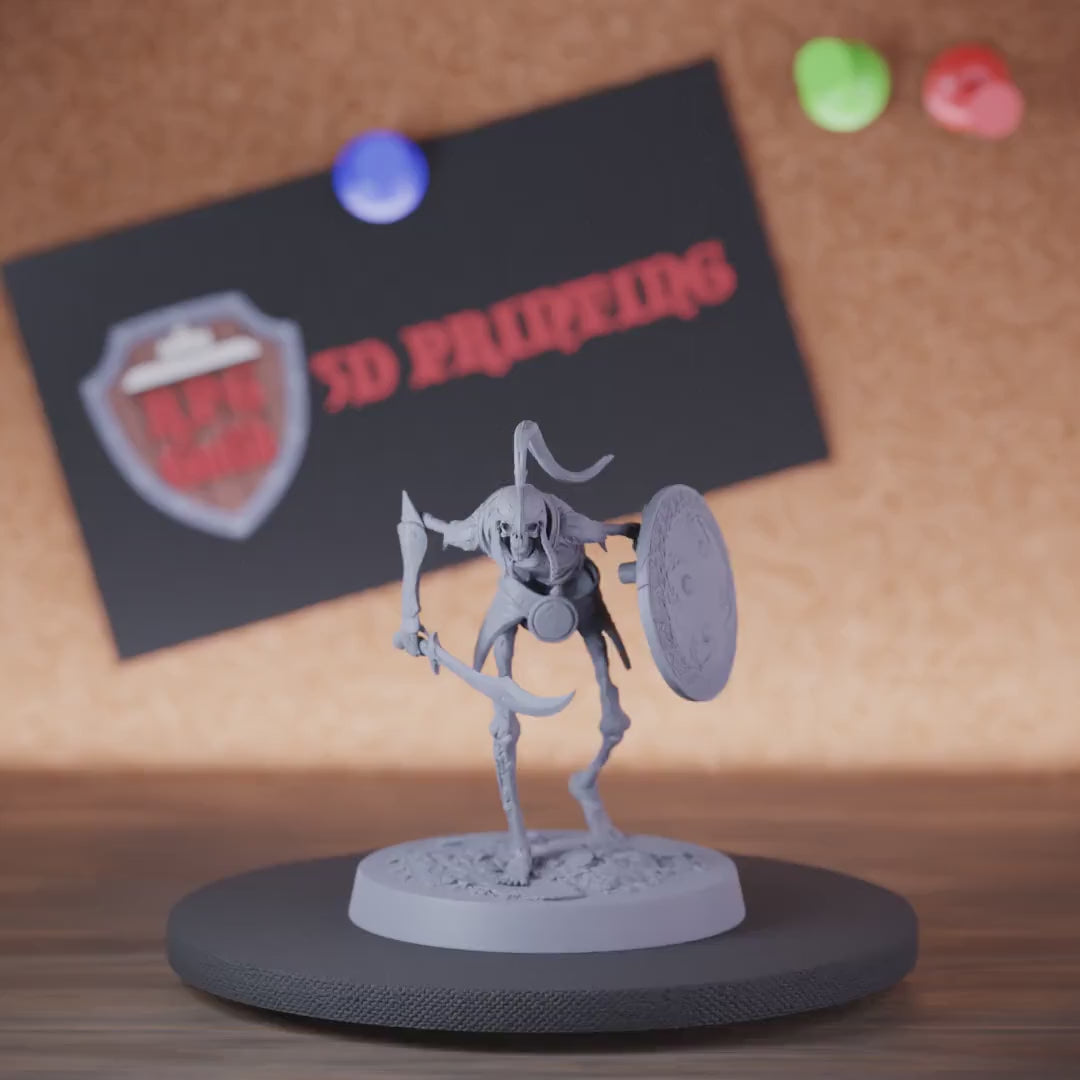 Skelett 5e | DnD Persischer Krummsäbel Schild Schleich-Miniatur