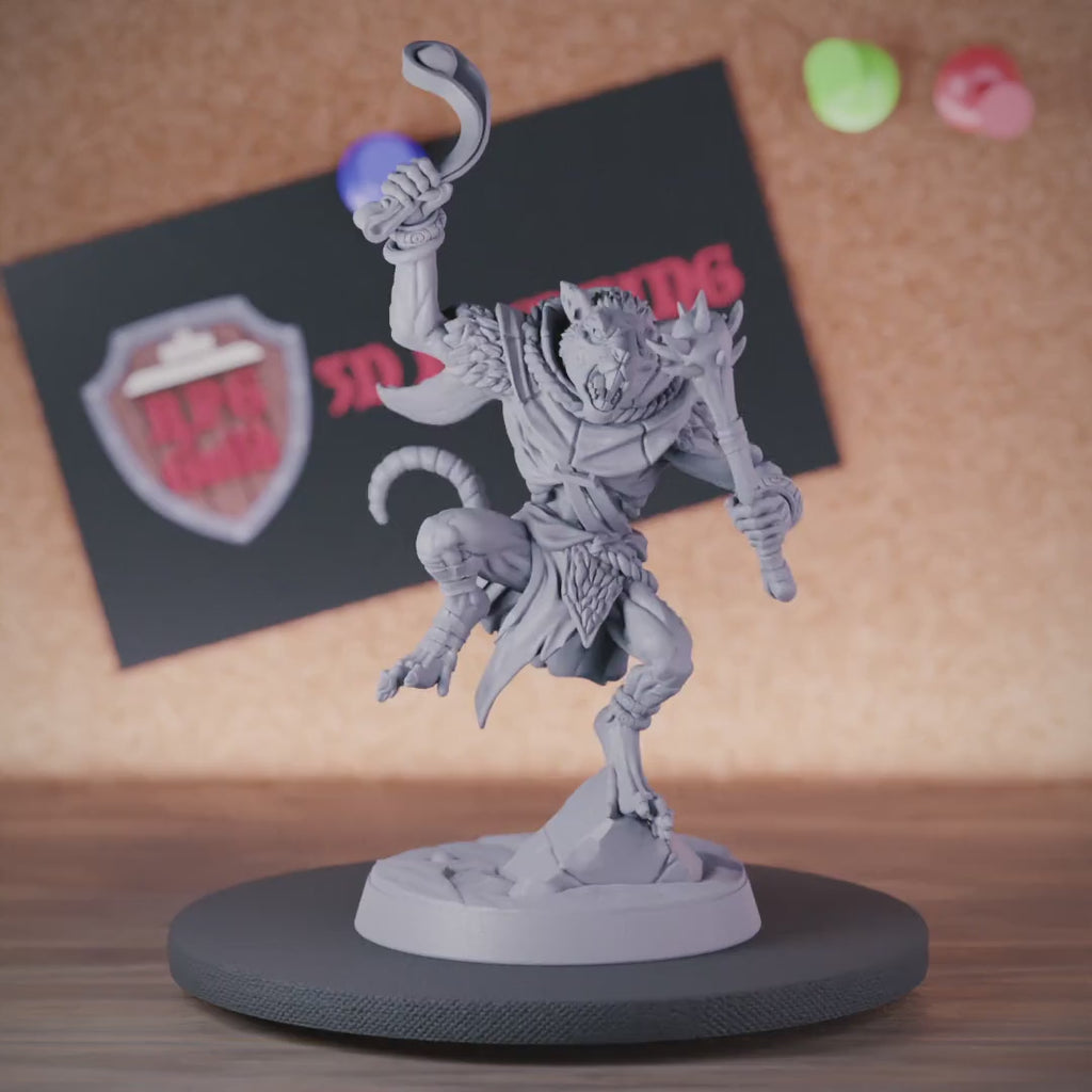 Rattenmenschen 5e | DnD Rattenmenschen Skaven Kämpfer Miniatur 