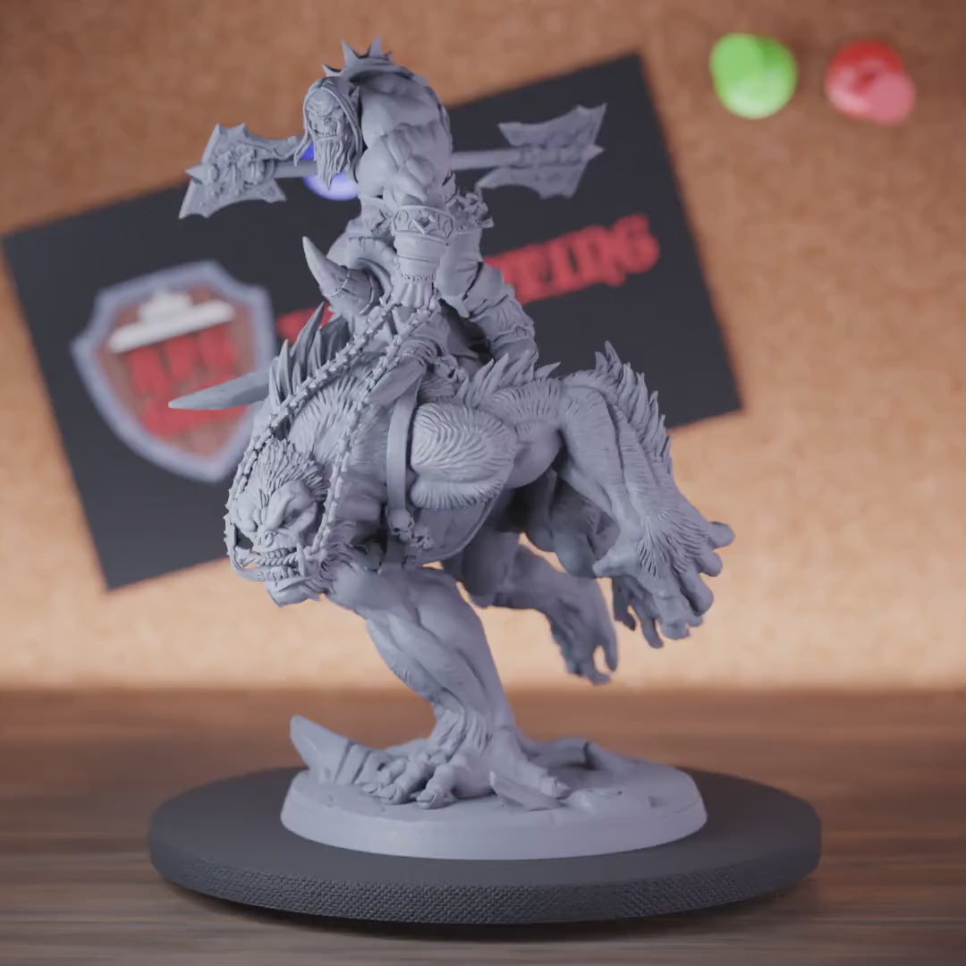 Orc 5e | DnD Orc Barbarian Apefiend Rider Miniature