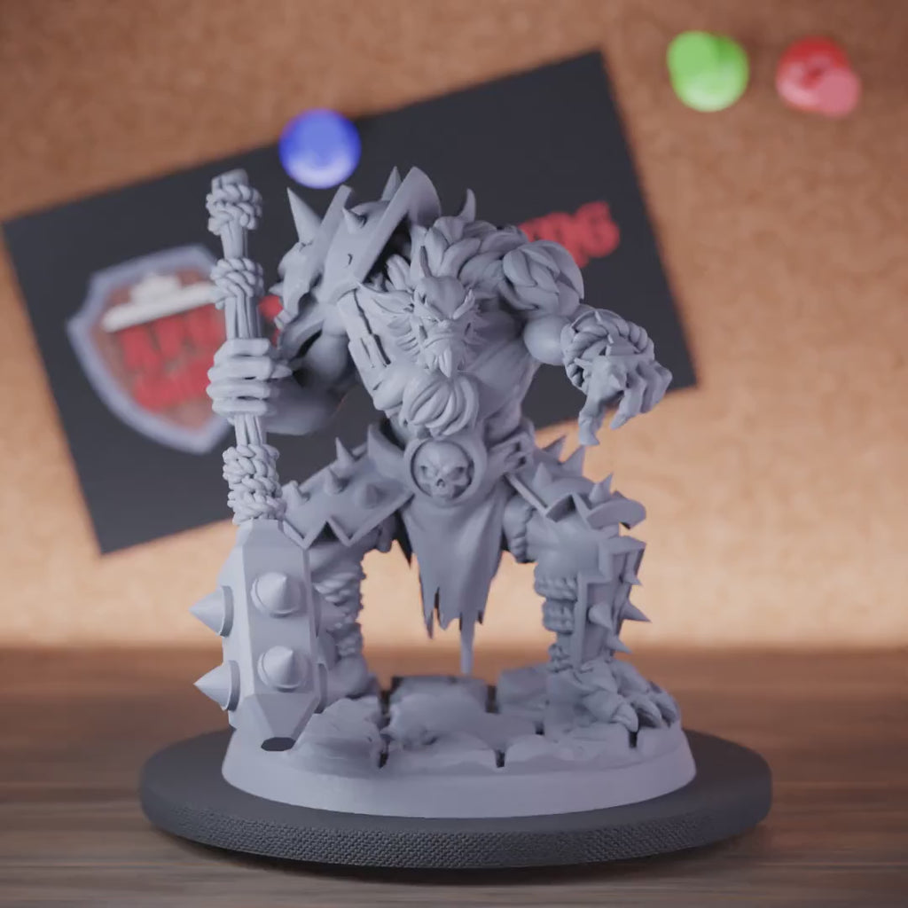 Bugbear 5e | DnD Bugbear Barbarian Mace Miniature