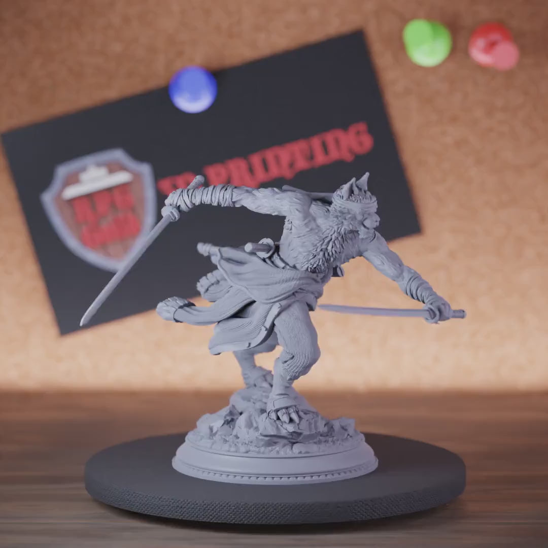 Tabaxi 5e | DnD Tabaxi Fighter Sword Miniature