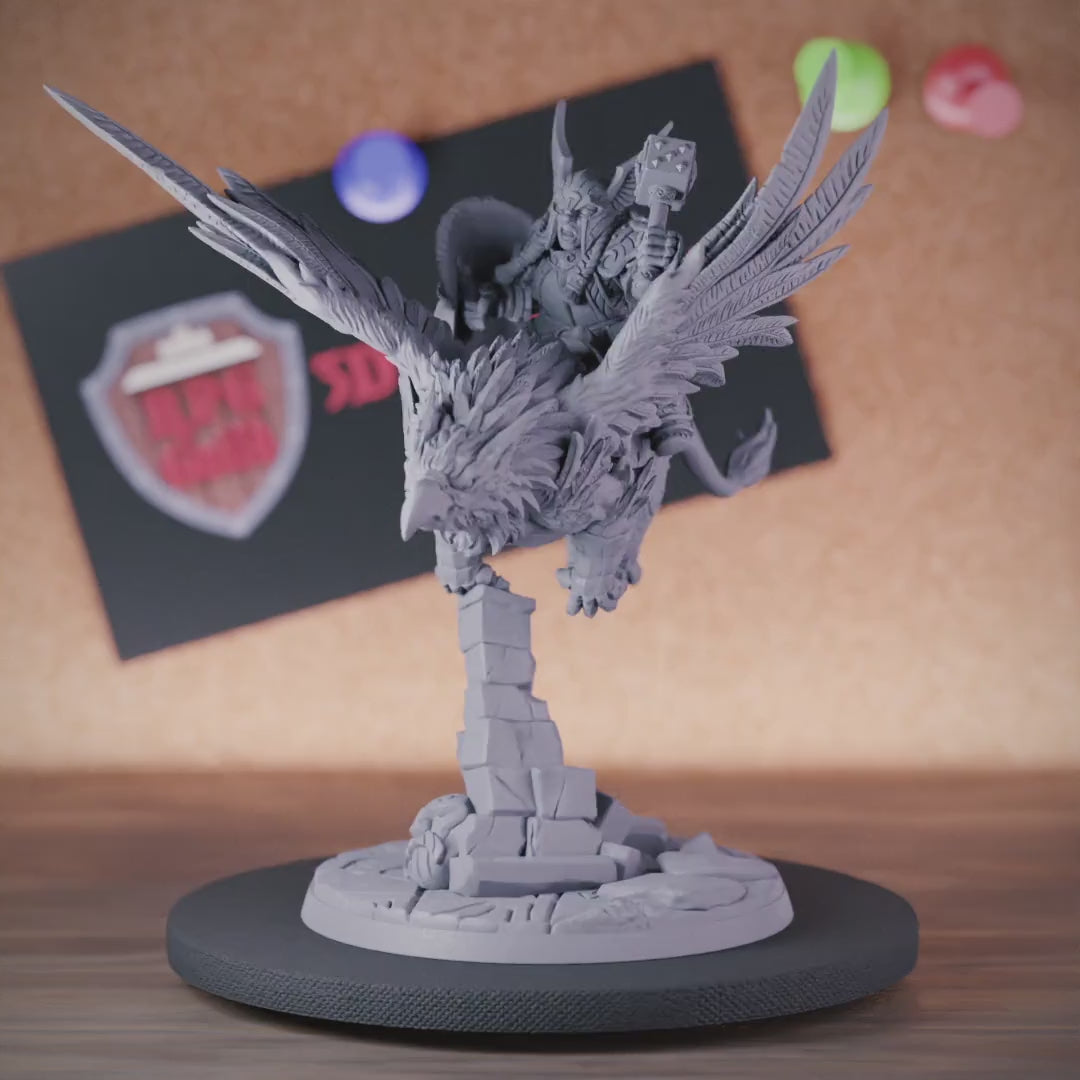 Dwarf 5e | DnD Dwarf Fighter Gryphon Rider Miniature