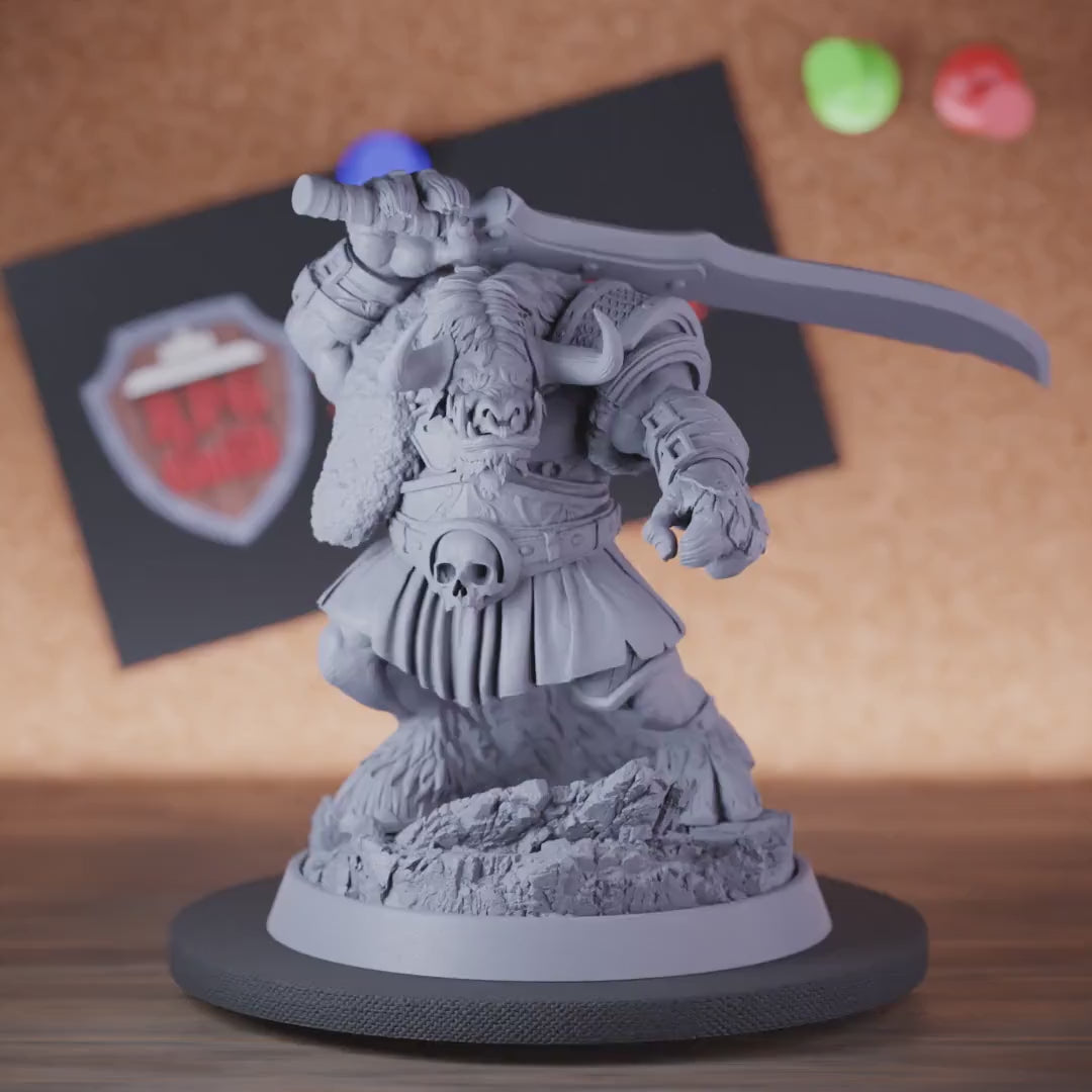 Minotaur 5e | DnD Minotaur Defender Warrior Sword Miniature