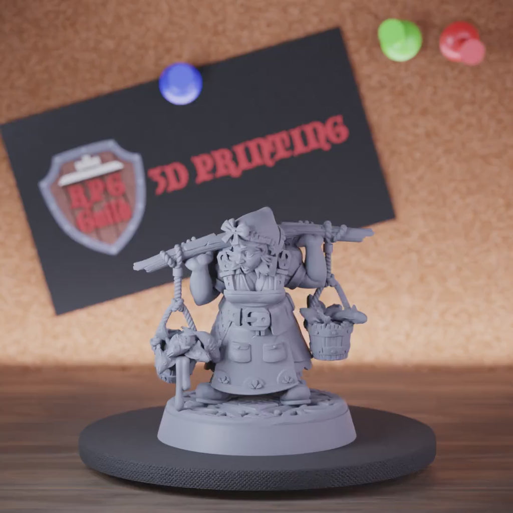 Dwarf 5e | DnD Female Dwarf Farmer Miniature