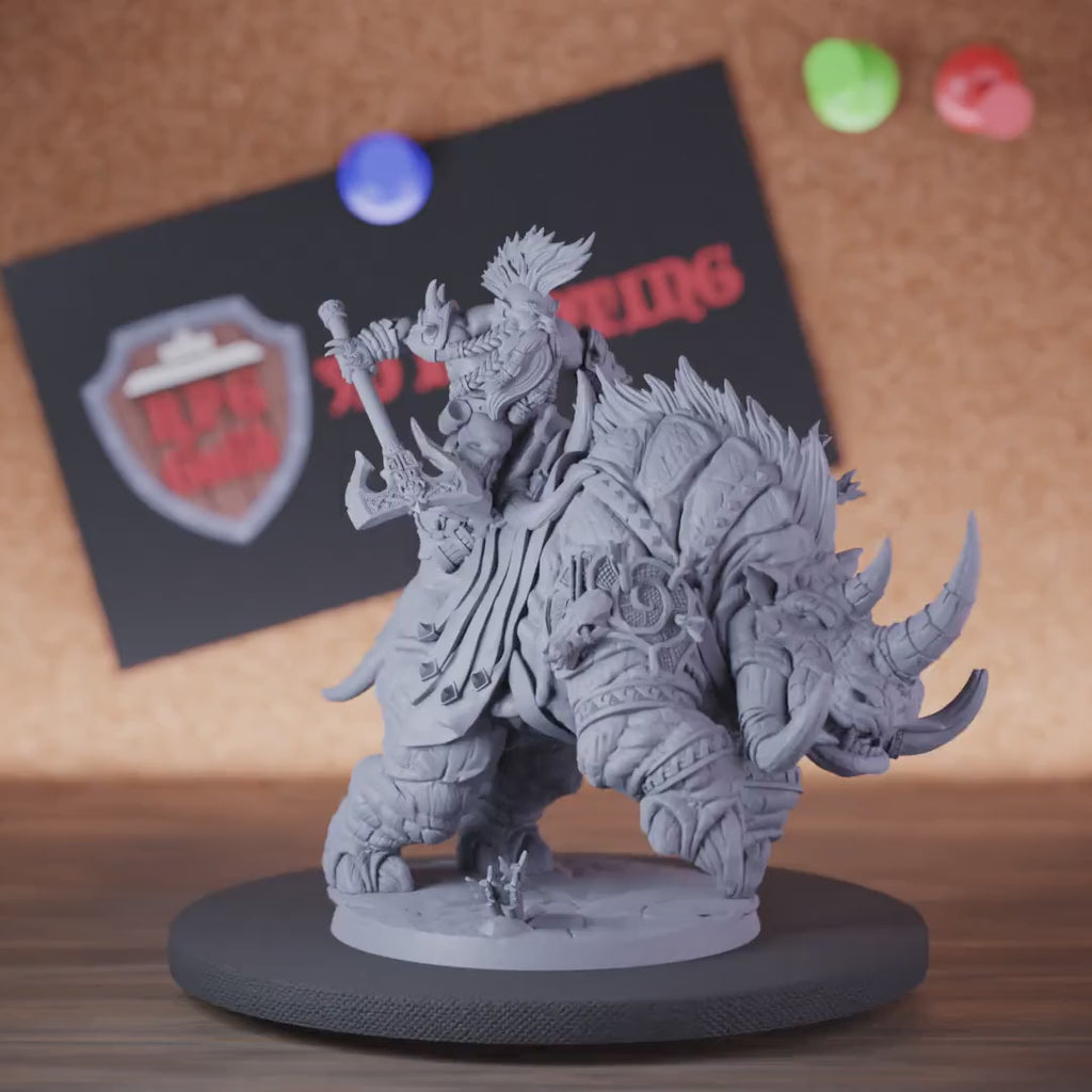 Dwarf 5e | DnD Monster Rider Barbarian Miniature