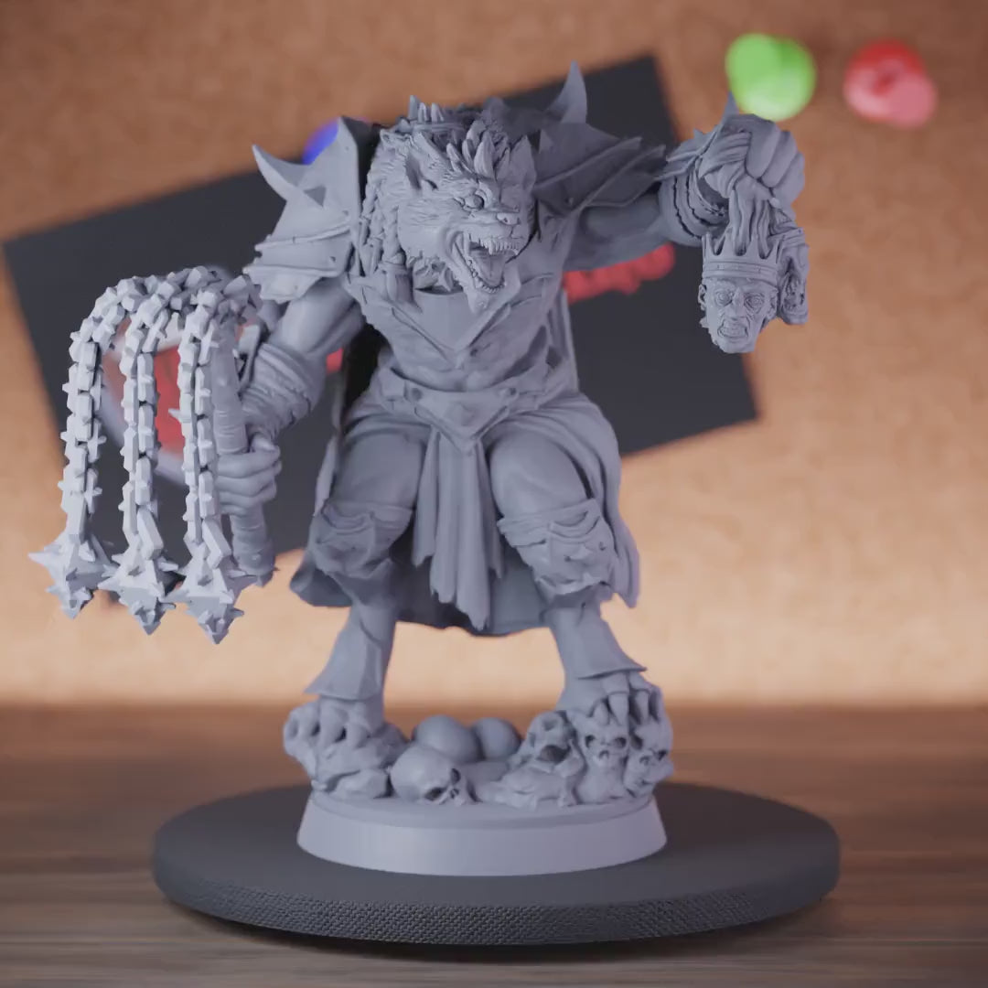 Gnoll 5e | DnD Gnoll Barbarian Commander Warrior Miniature