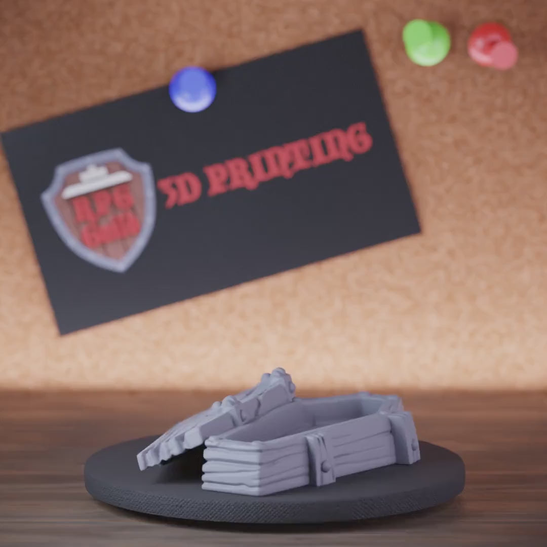 Terrain 5e | DnD Open Coffin Furniture Miniature