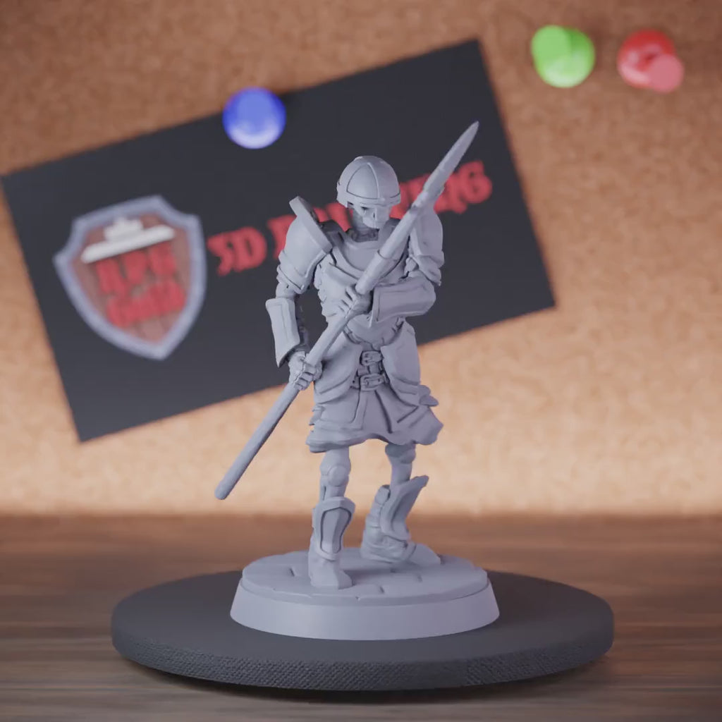 Skeleton 5e | DnD Knight Skeleton Defender Spear Miniature