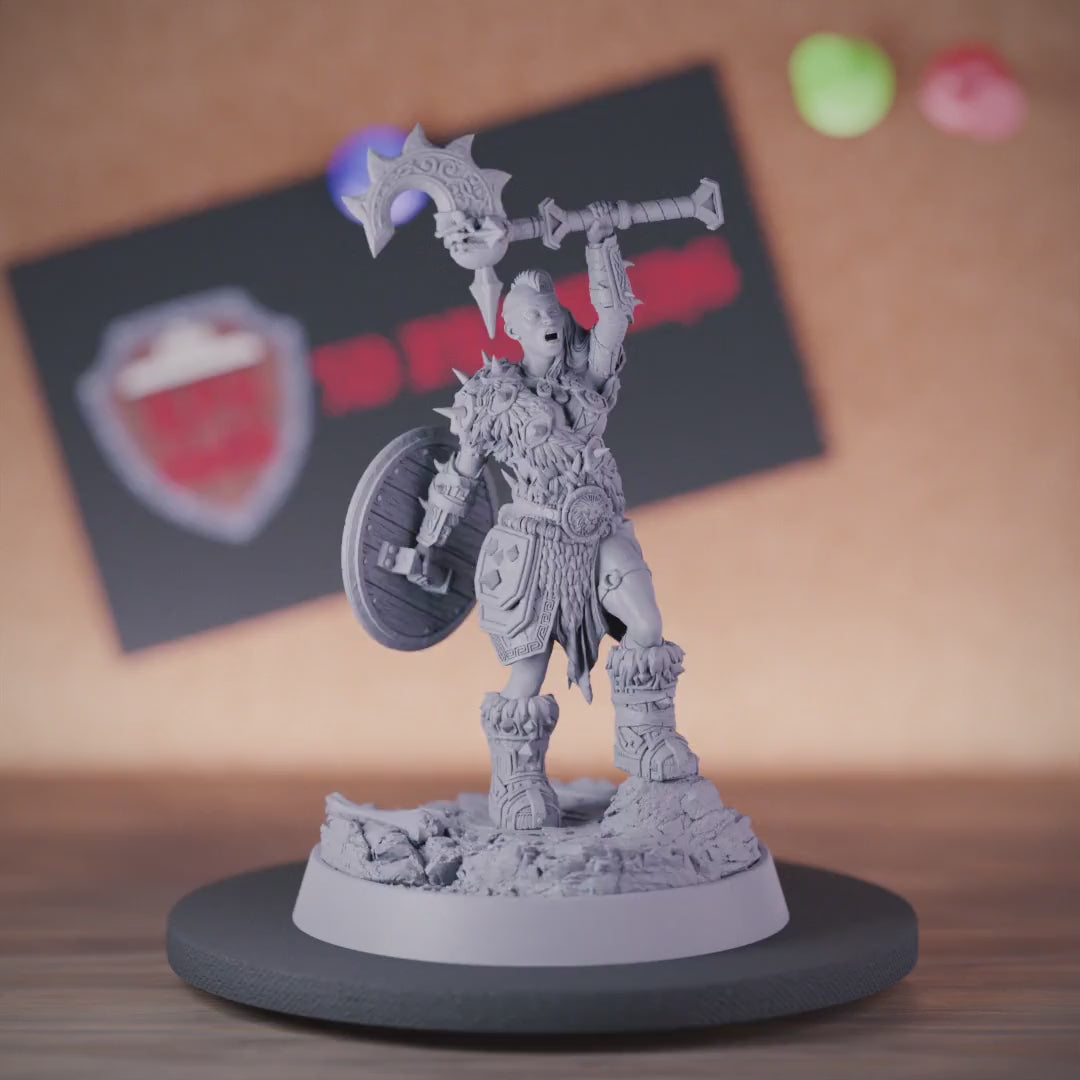 Barbarian 5e | DnD Barbarian Female Battlerager Miniature