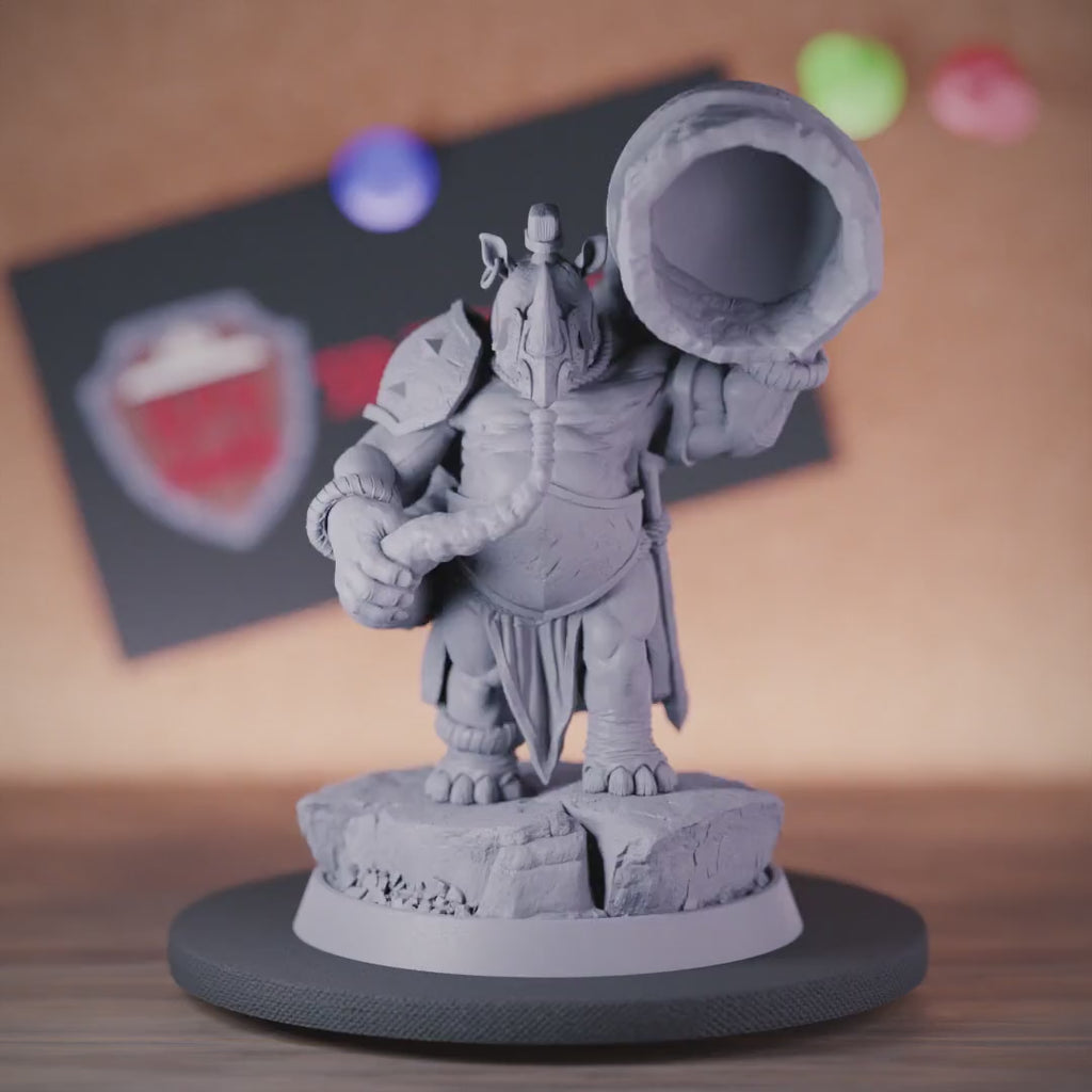 Rhinofolk 5e | DnD Rhinofolk Bard Soldier Miniature