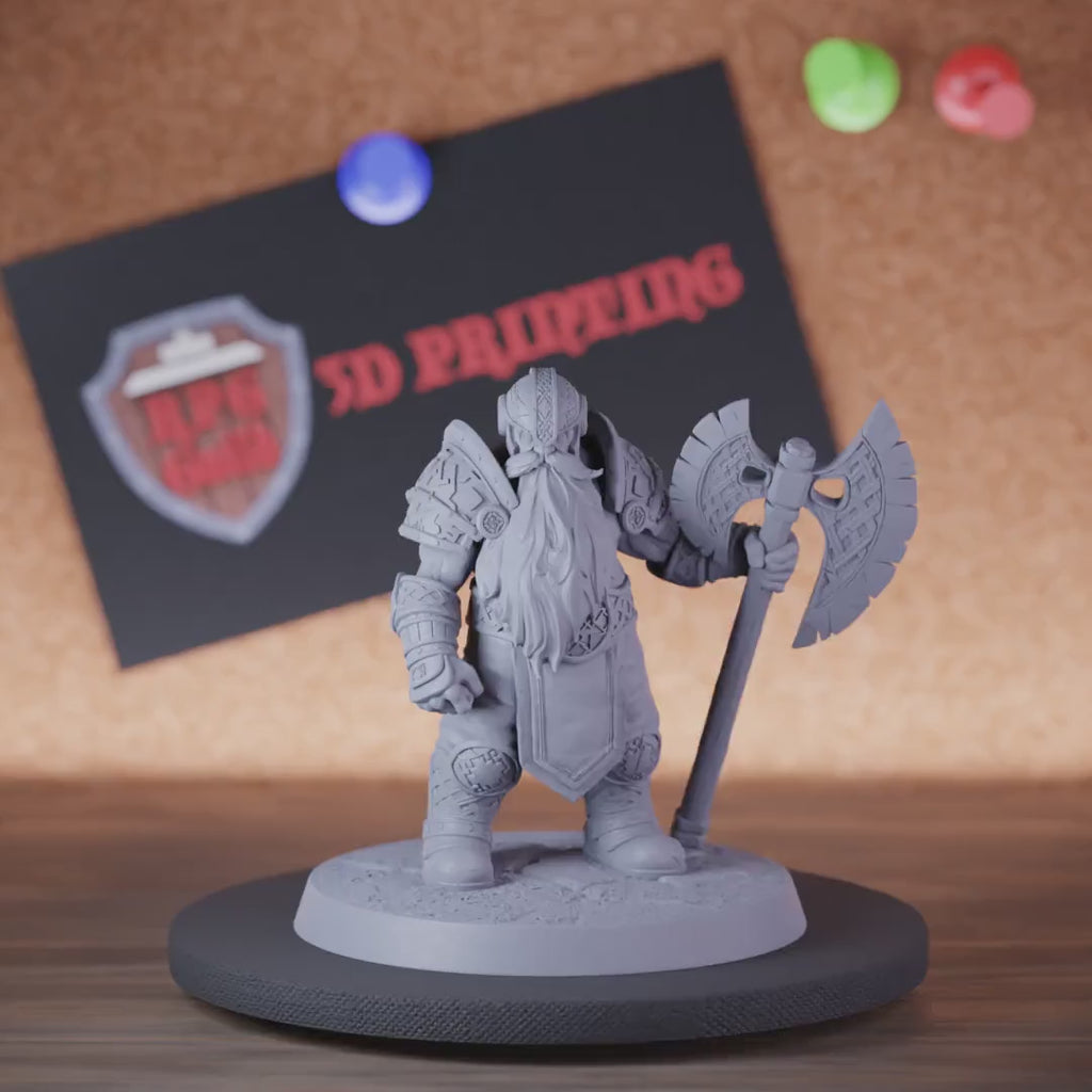Guard 5e | DnD Dwarf Guard Battleaxe Warrior Miniature