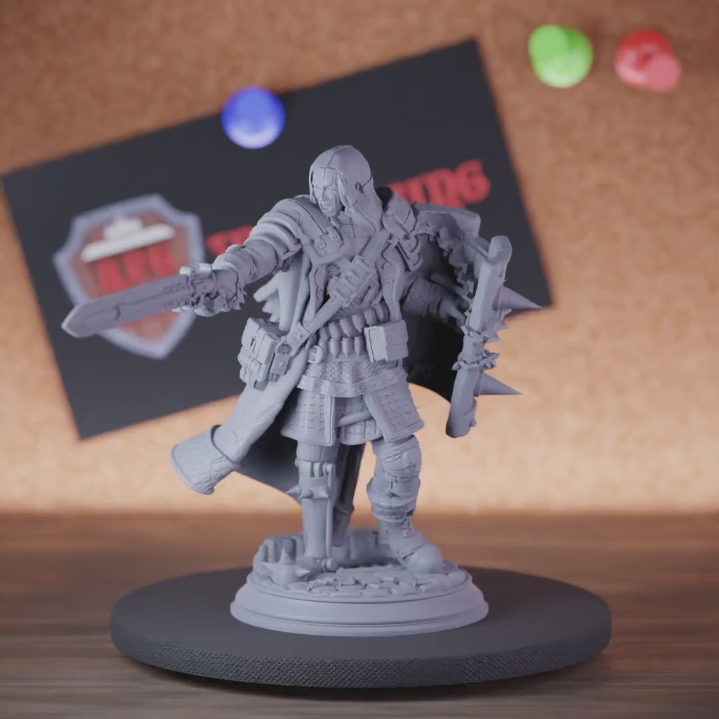 Knight 5e | DnD Knight Gunslinger Shield Miniature