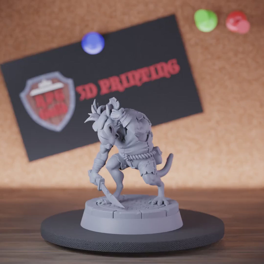 Ratmen 5e | DnD Rusty Sword Guard Ratmen Miniature