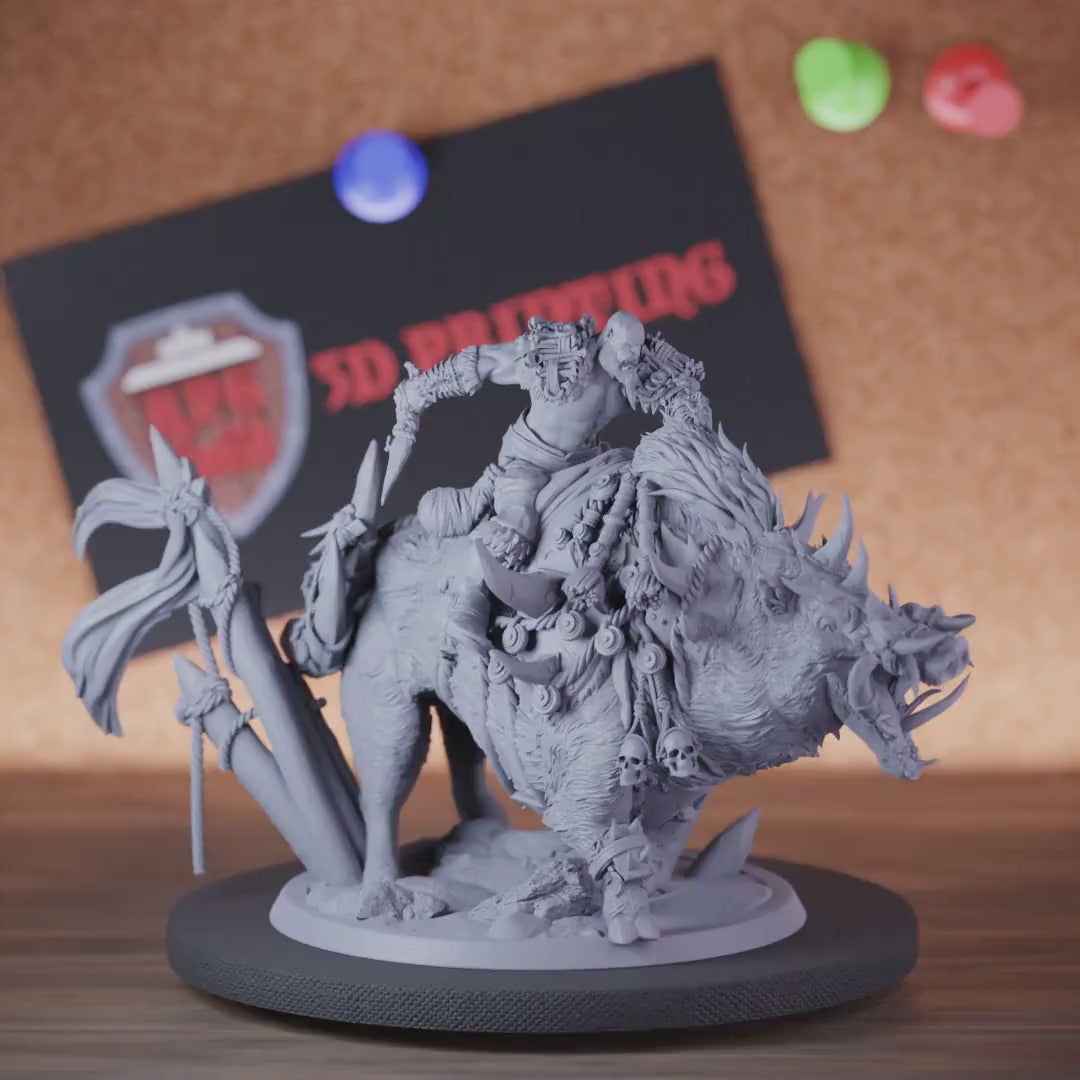 Orc 5e | DnD Orc Boar Rider Defender Miniature