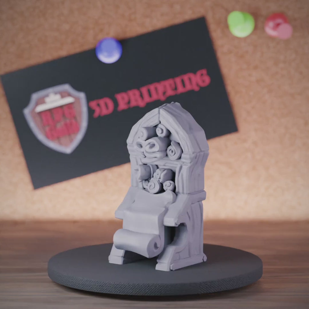Terrain 5e | DnD Parchments Shelf Furniture Miniature