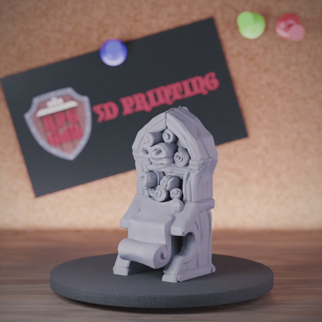Terrain 5e | DnD Parchments Shelf Furniture Miniature