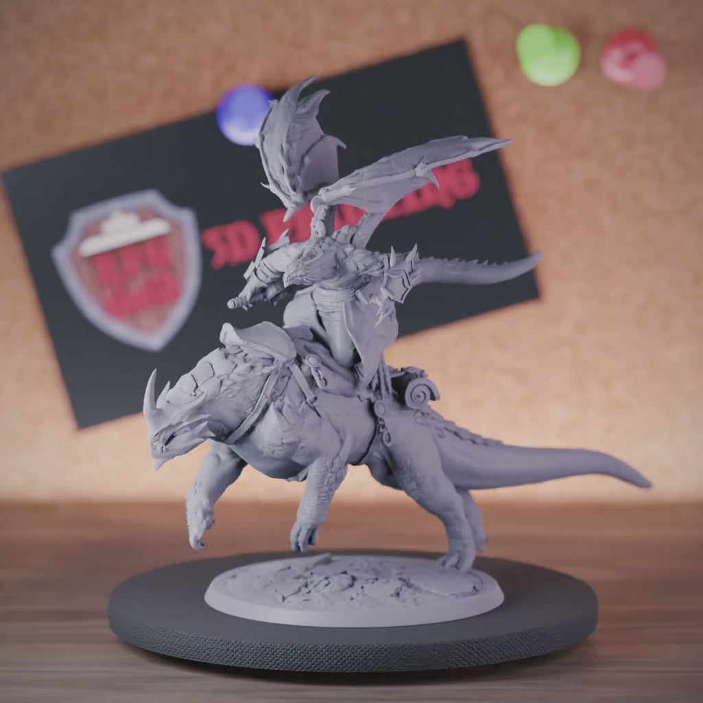 Dragonborn 5e | DnD Mounted Dragonborn Warrior Miniature