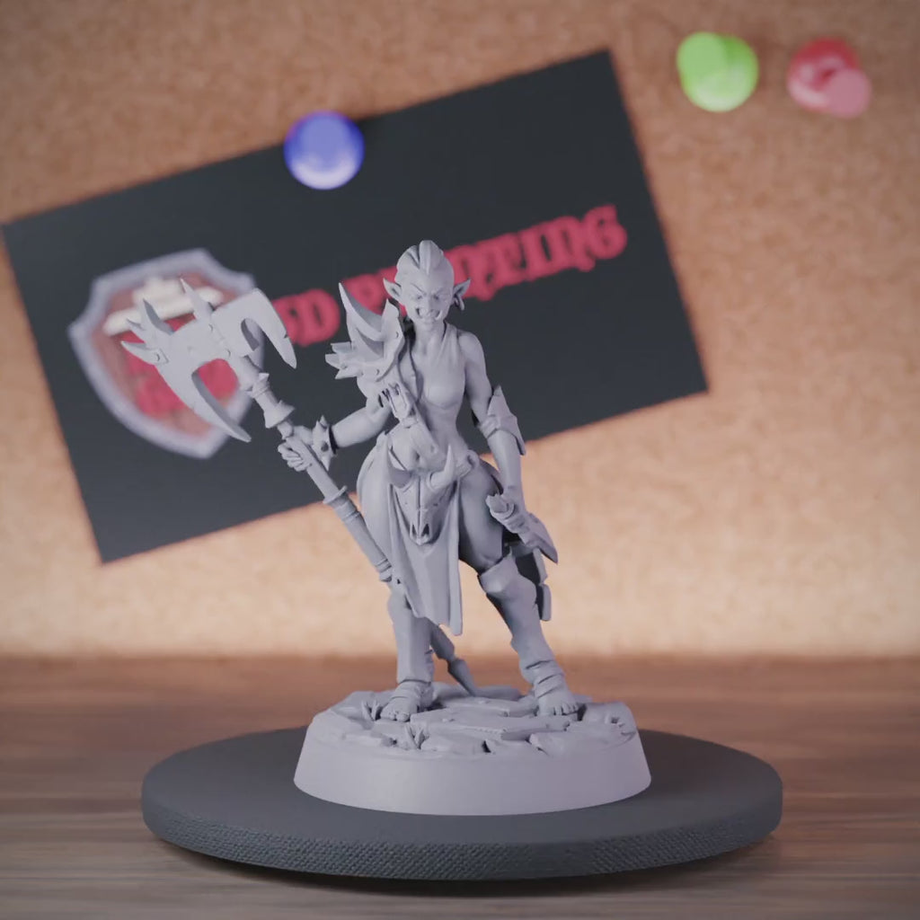 Ork 5e | DnD Weibliche Ork-Kämpferin Wilde Miniatur 