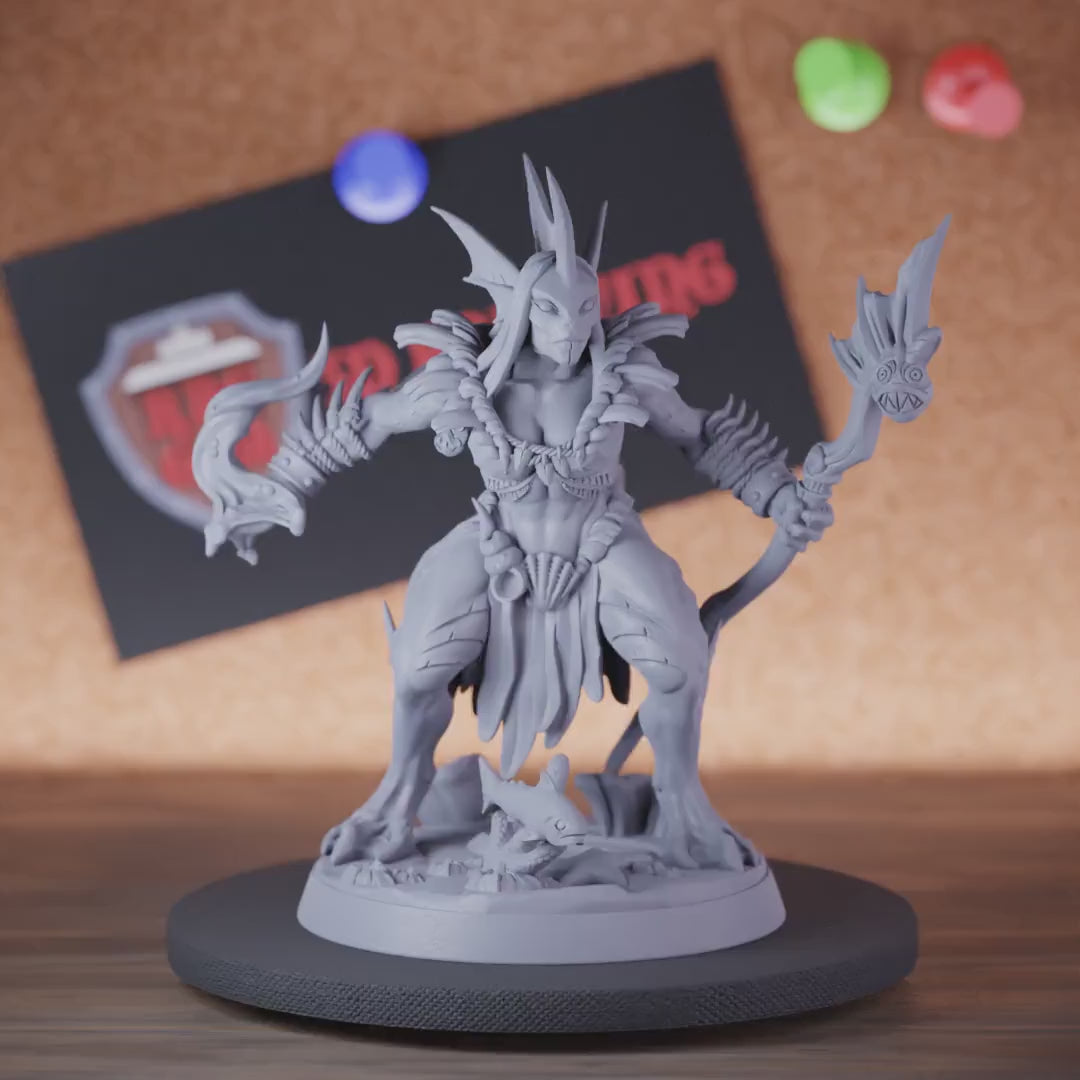 Sahuagin 5e | DnD Female Warrior Spear Miniature