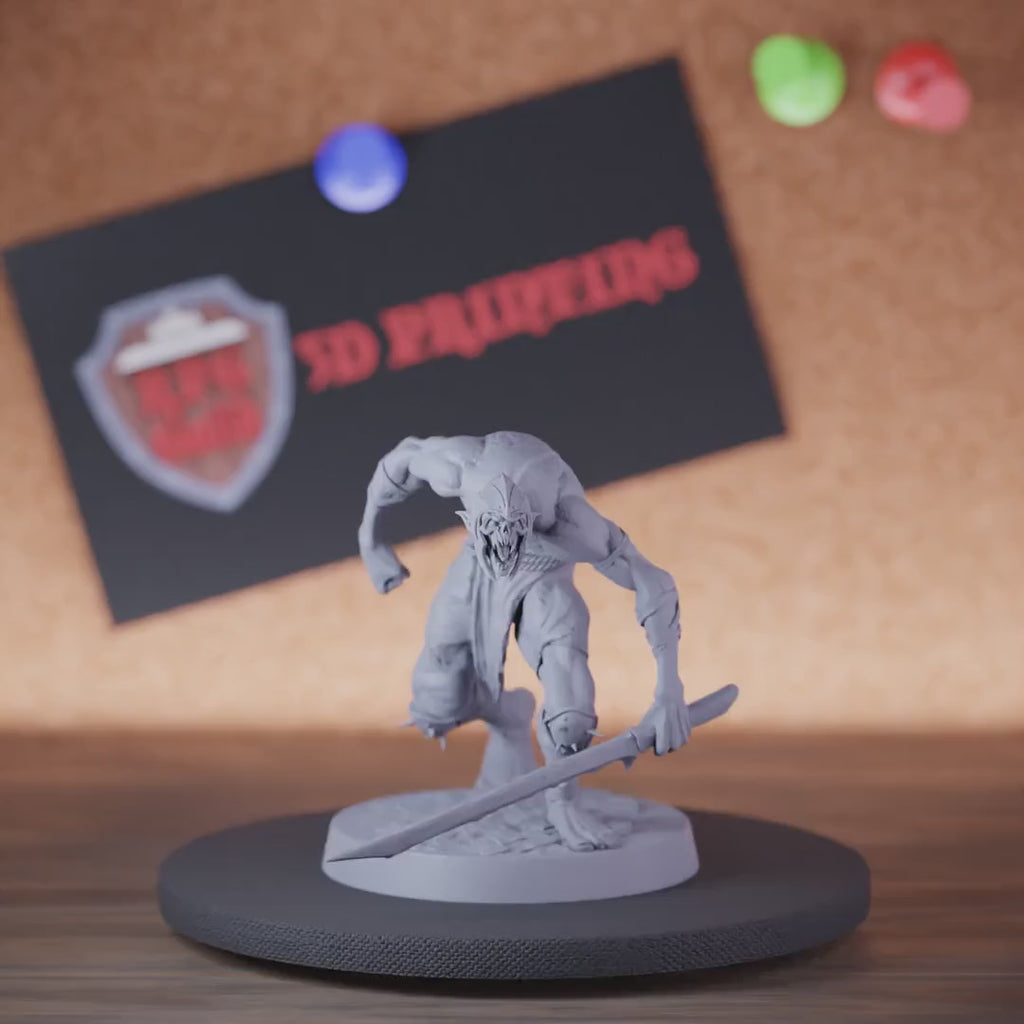 Ghoul 5e | DnD Undead Ghoul Katana Charging Miniature