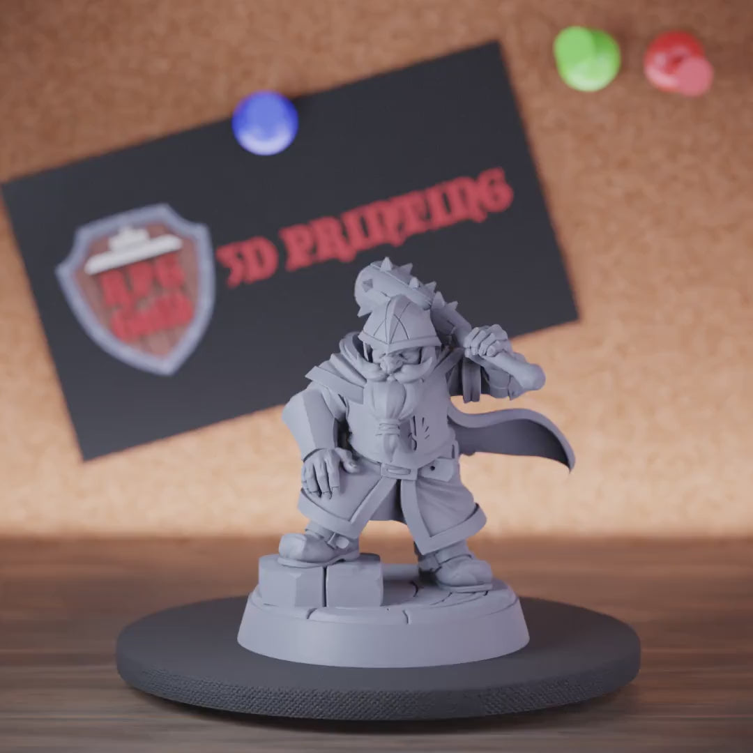 Dwarf 5e | DnD Dwarf Warrior Mace Miniature