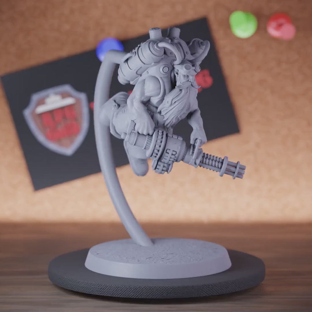 Artificer 5e | DnD Steampunk Dwarf Gatling Gun Miniature