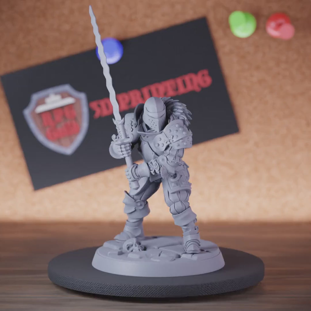 Knight 5e | DnD Armored Knight Fighter Zweihander Miniature