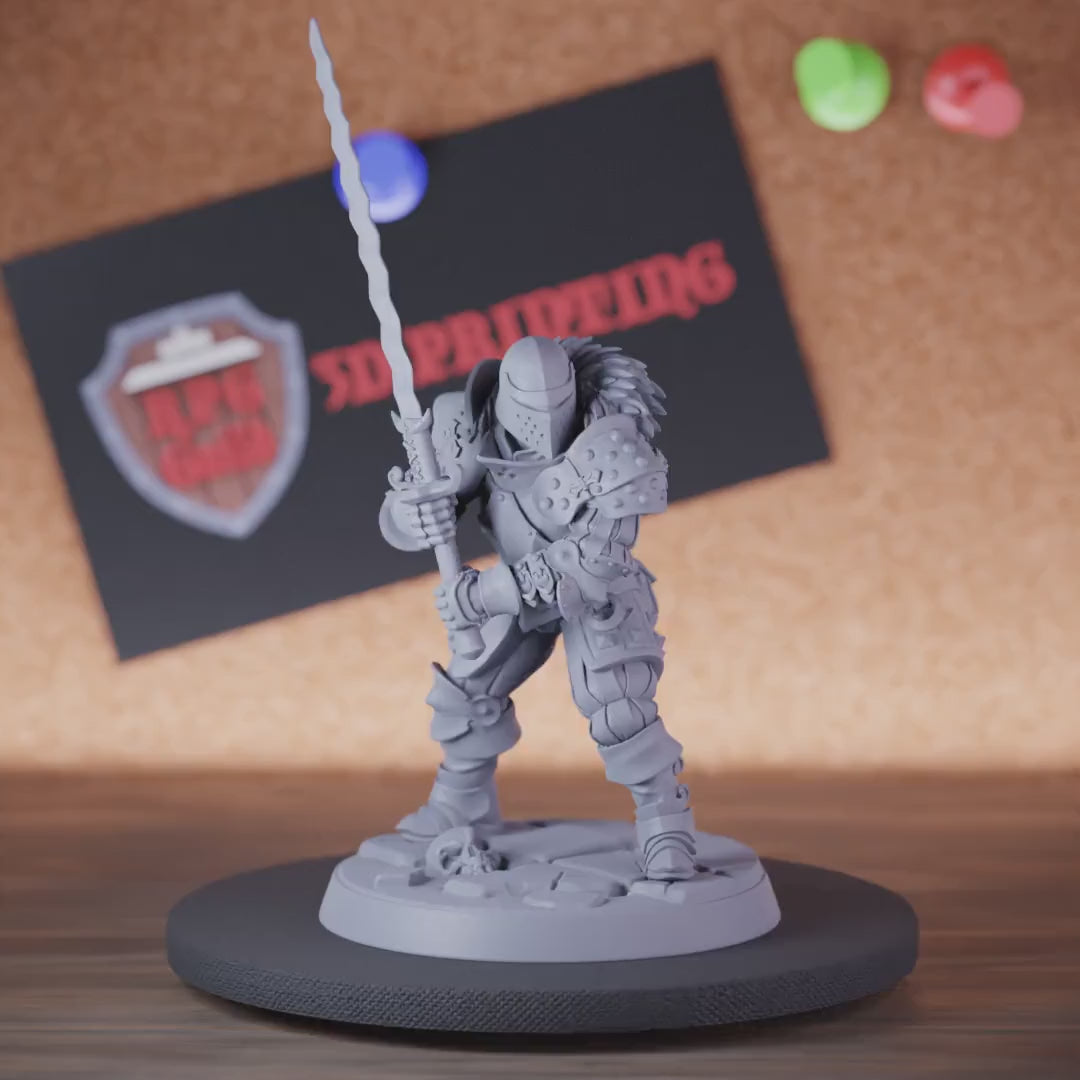 Knight 5e | DnD Armored Knight Fighter Zweihander Miniature