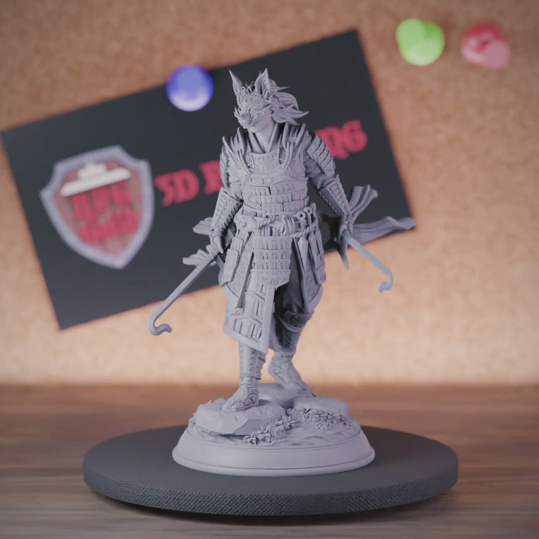 Kitsune 5e | DnD Kitsune Masked Fighter Miniature | RPG Guild