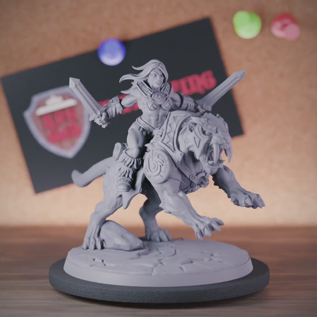 Barbarian 5e | DnD Female Barbarian Rider Miniature