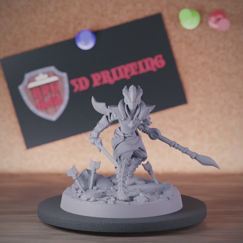 Kämpfer 5e | DnD Miniatur eines Kämpfers mit zwei Waffen 