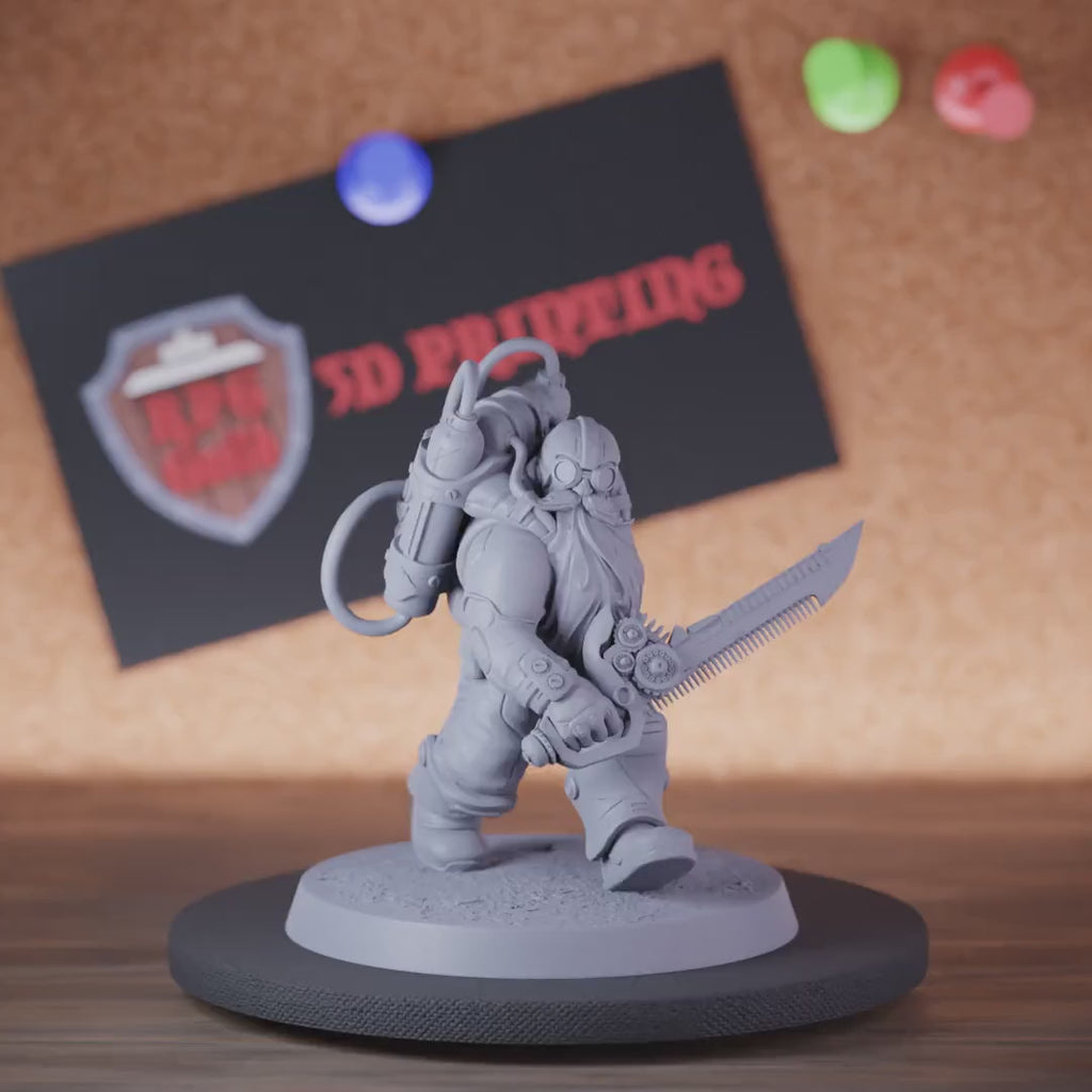 Artificer 5e | DnD Dwarf Saw Sword Miniature
