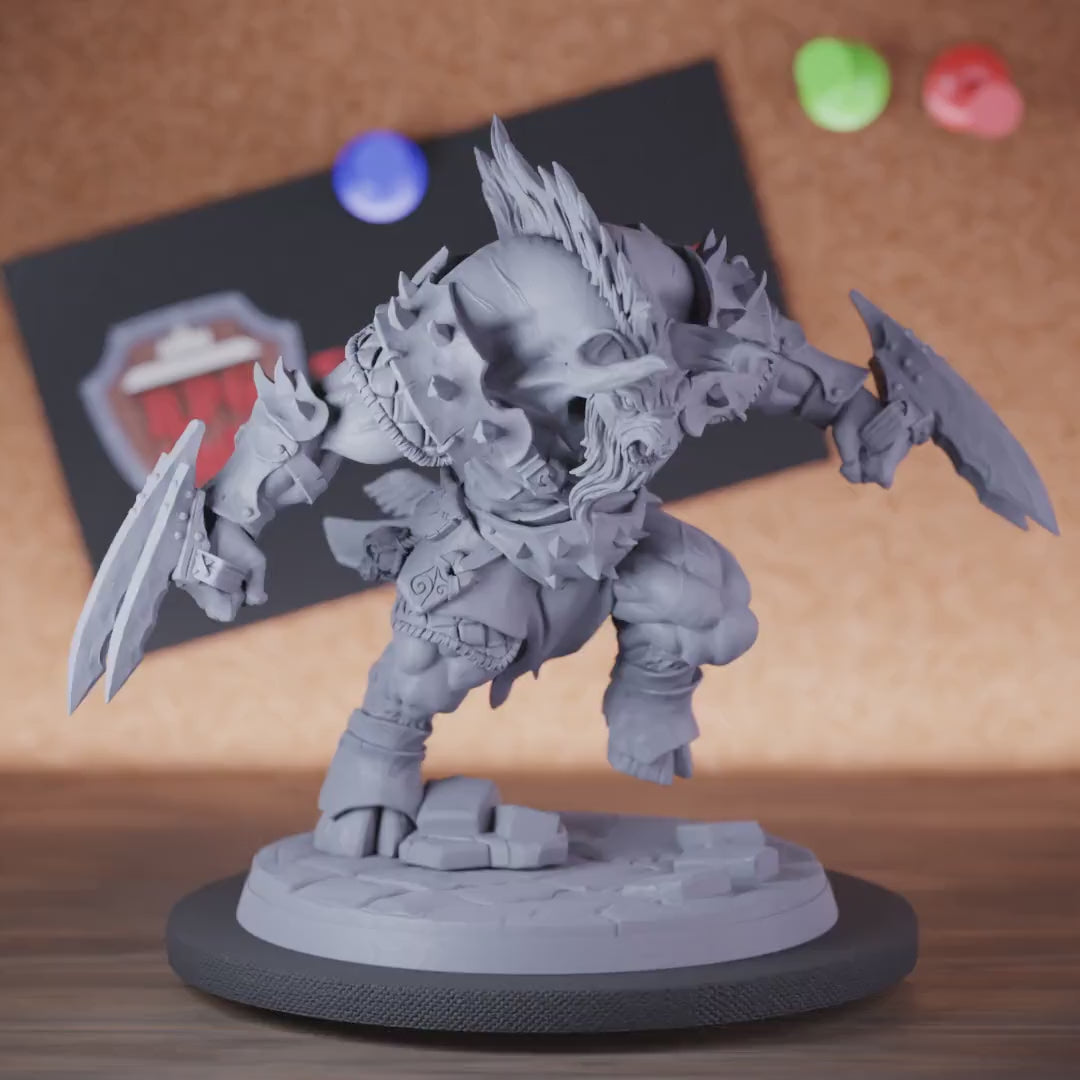 Minotaur 5e | DnD Minotaur Warchief Claws Miniature