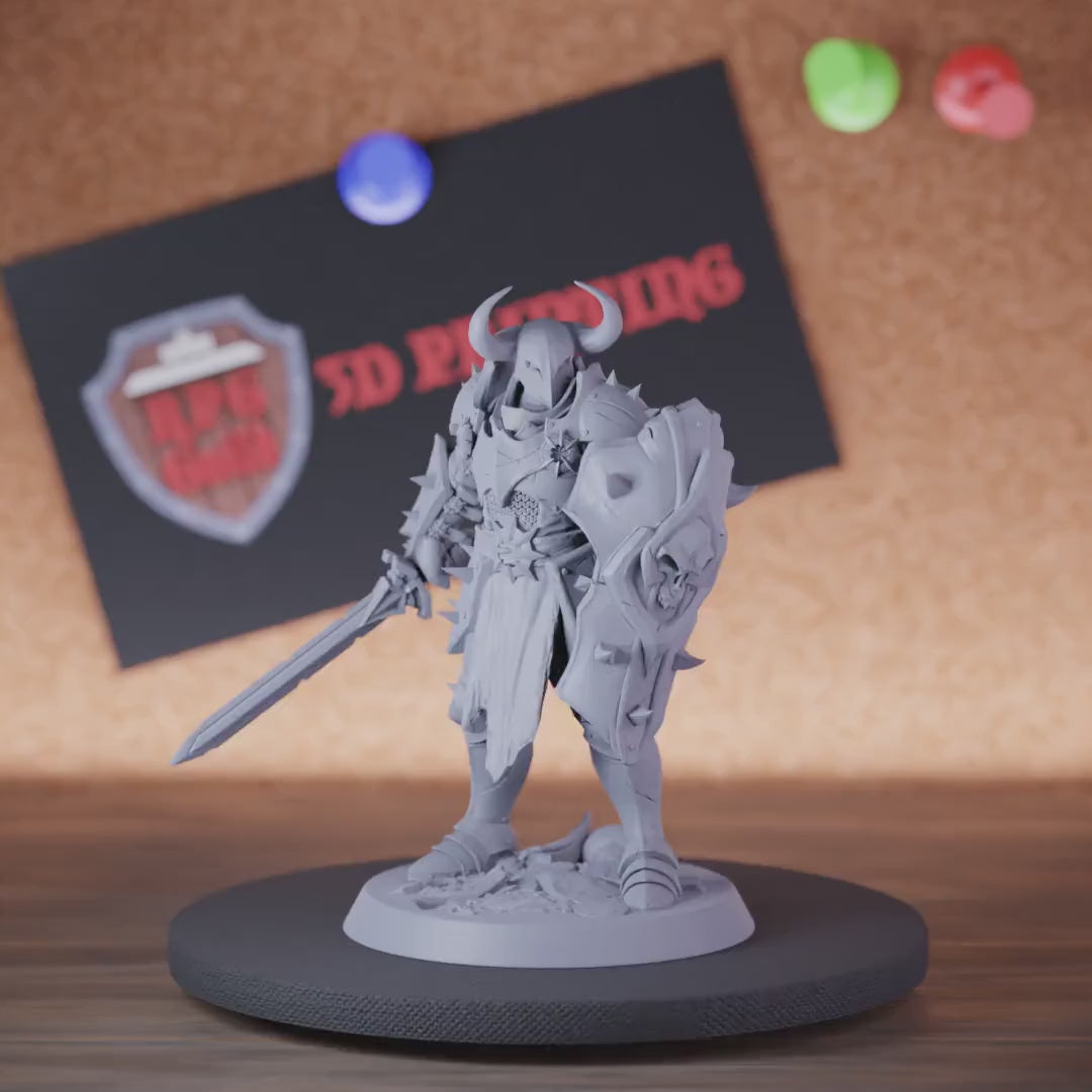 Death Knight 5e | DnD Undead Shield Sword Monster Miniature