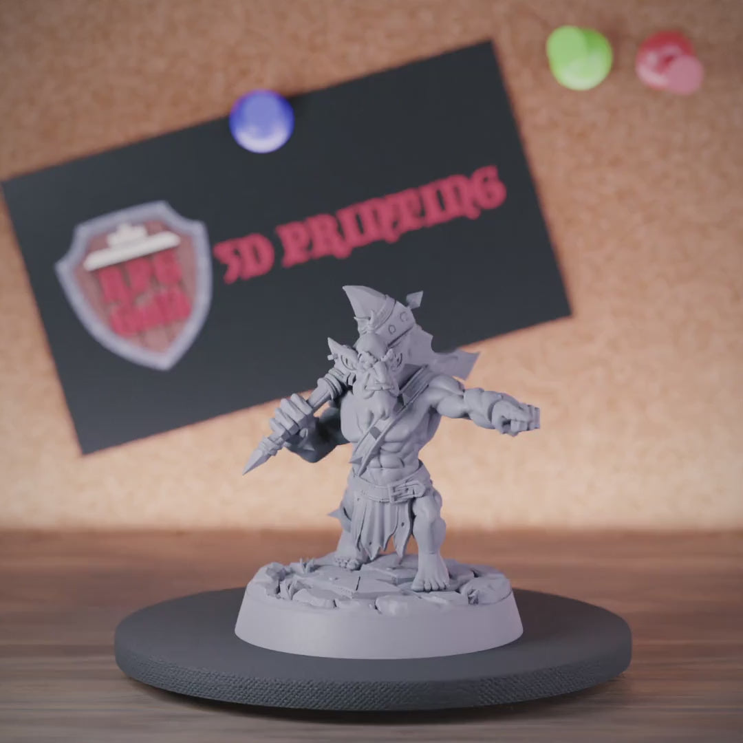 Orc 5e | DnD Baby Orc Battleaxe Miniature