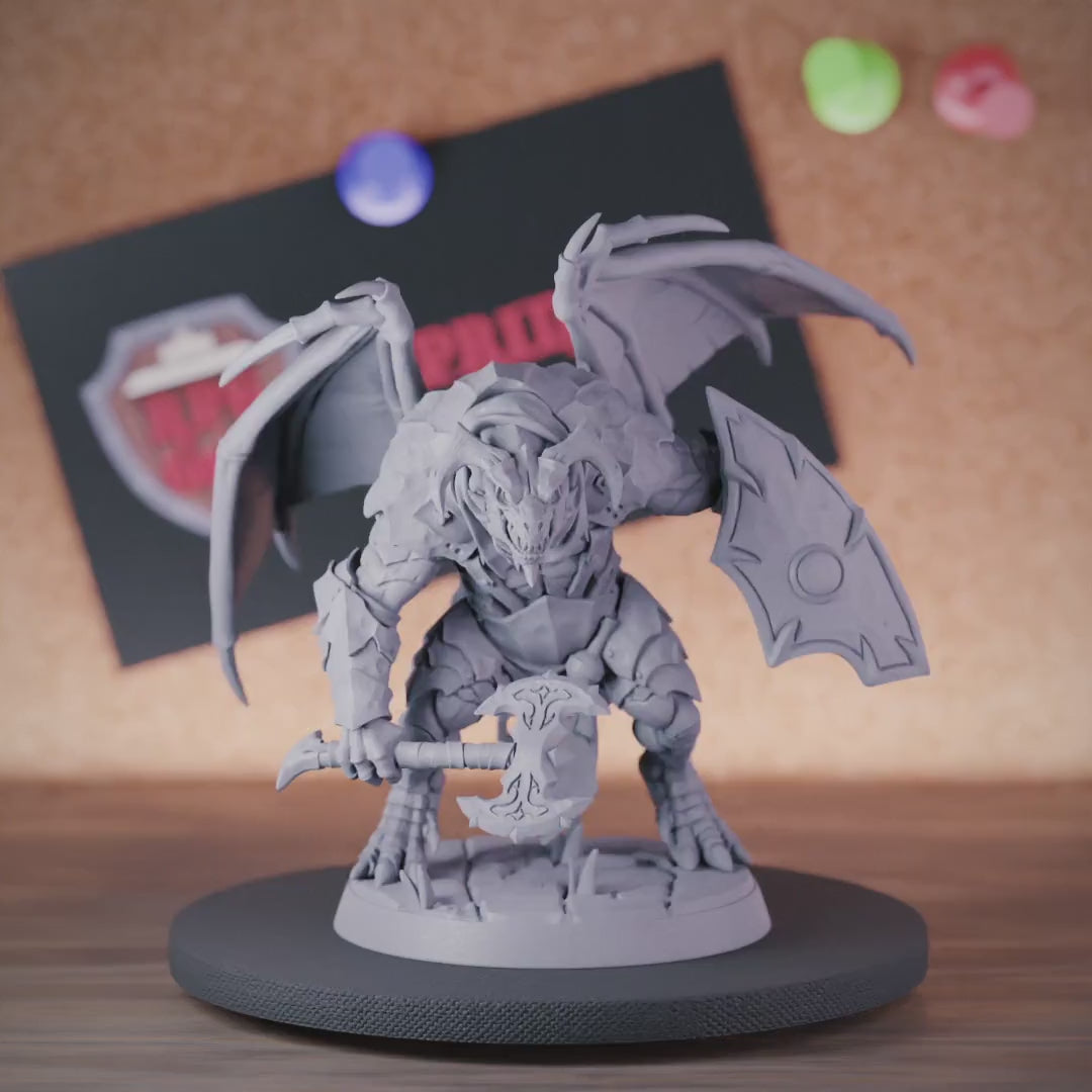 Dragonborn 5e | DnD Winged Axe Wielder Miniature