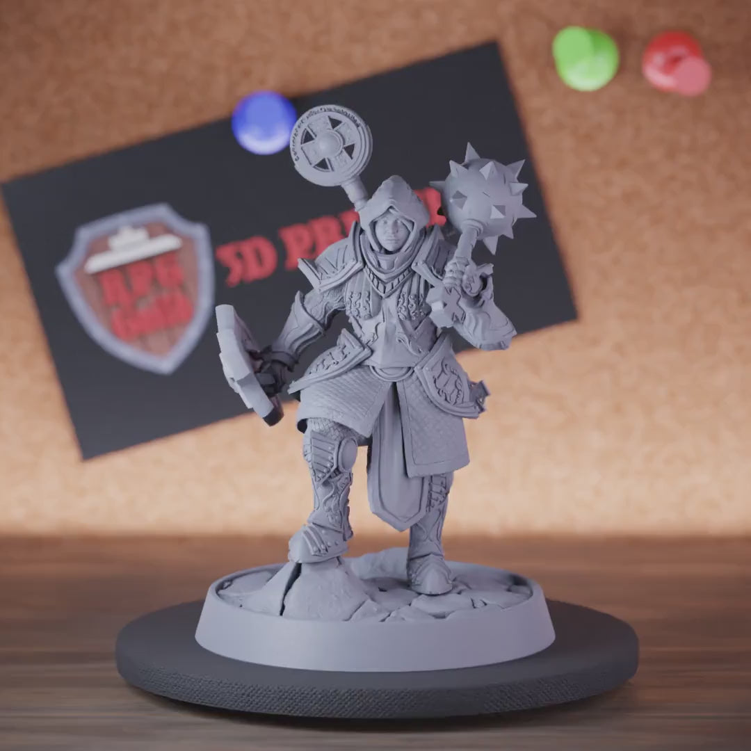 Paladin 5e | DnD Female Armored Paladin Morningstar Miniature